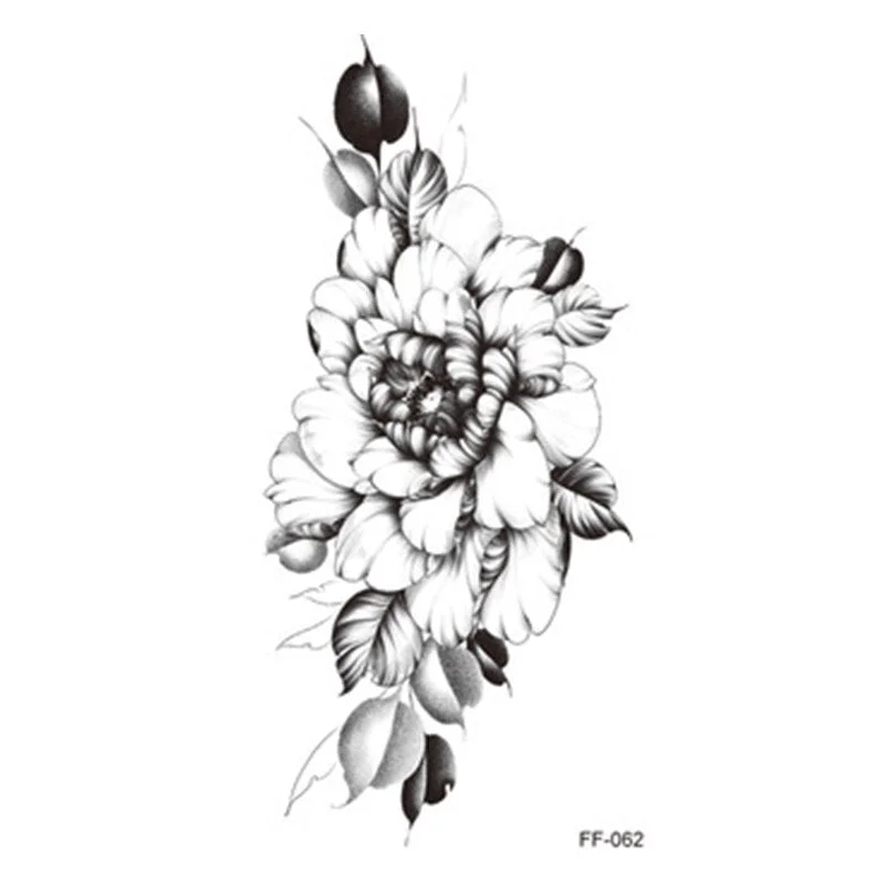 1 Pcs Women Body Chest Art Temporary Tattoo Sticker Big Large Fake Tattoo Sticker Purple Rose Flower Girl Waist Bracelet Tattoos