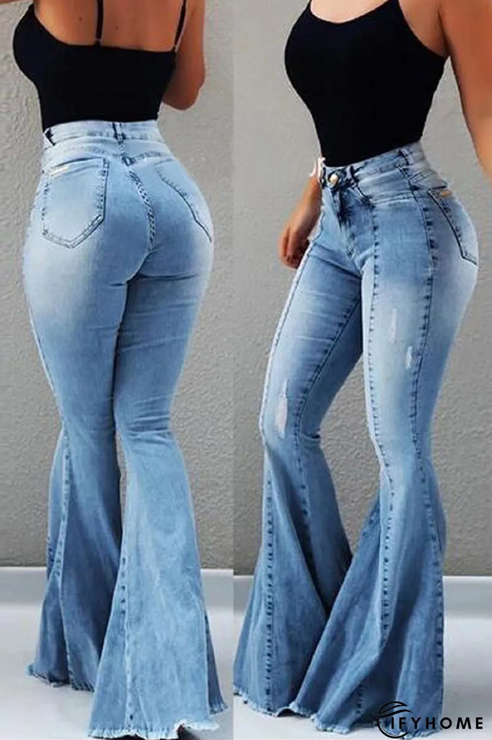 High Waist Ripped Slit Jeans | IFYHOME