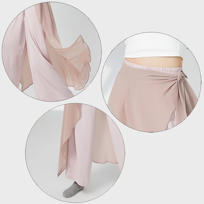 Vintage Lace Up Flowy Wide Leg Casual Pants