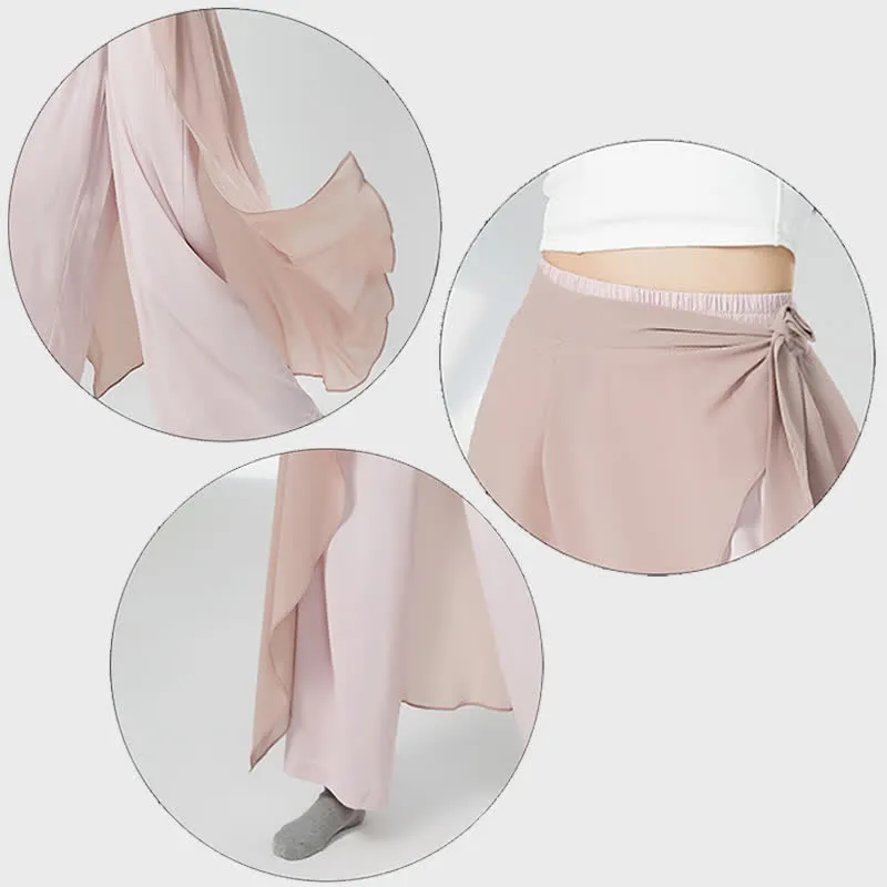 Vintage Lace Up Flowy Wide Leg Casual Pants