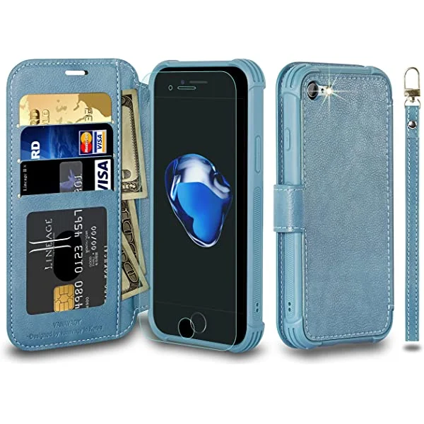 VANAVAGY iPhone SE 2022/iPhone SE 2020 Wallet /iPhone 8/iPhone 7 Wallet Case 4.7 inch