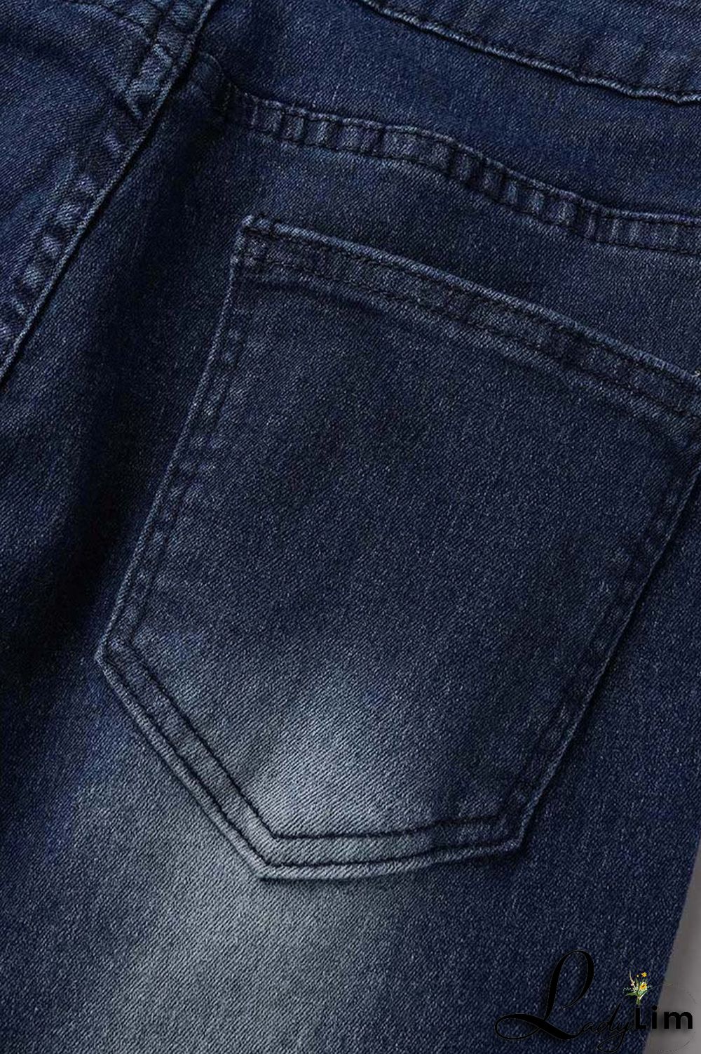 Black Street Solid Patchwork Plus Size Jeans