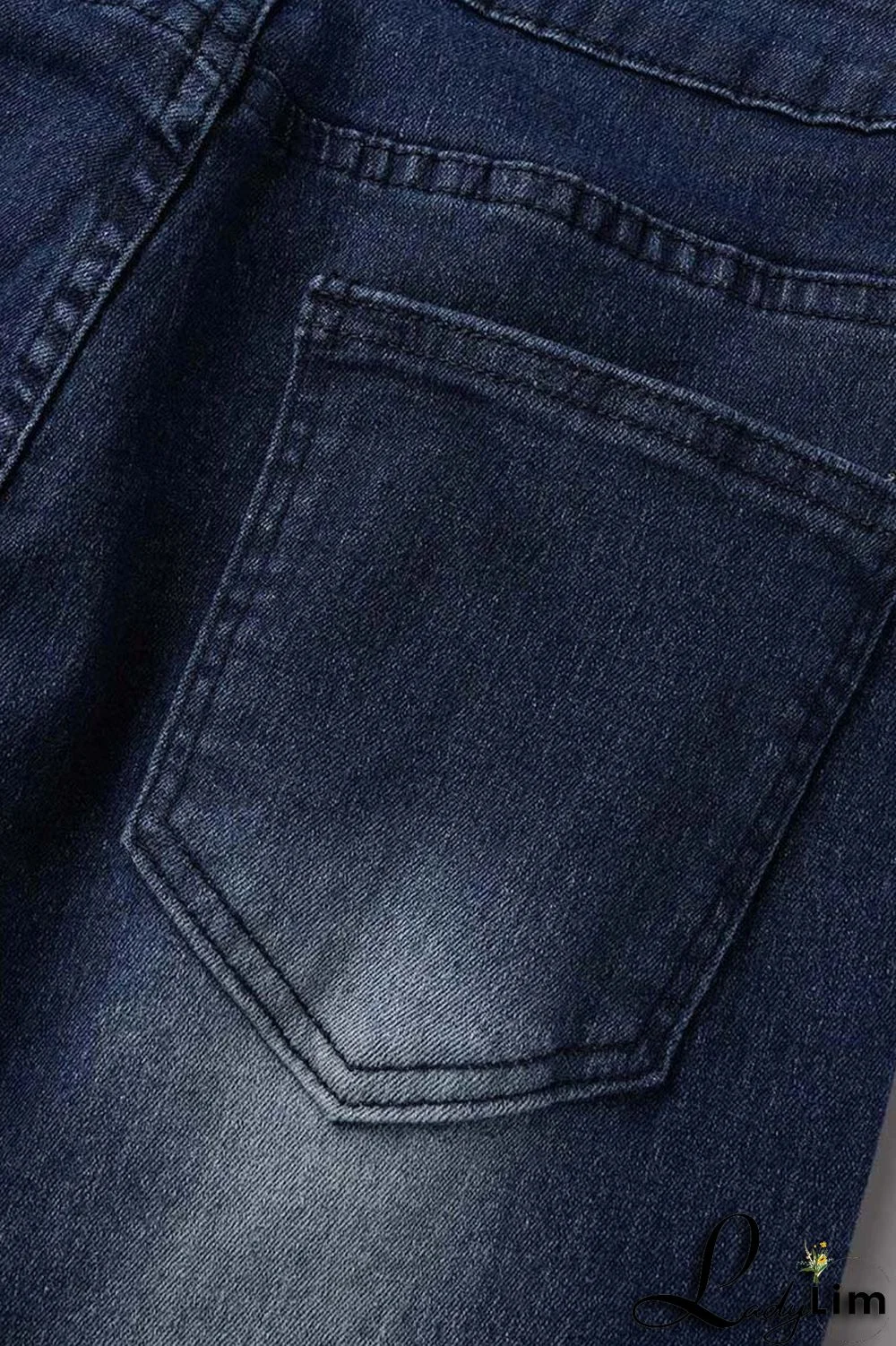 Black Street Solid Patchwork Plus Size Jeans