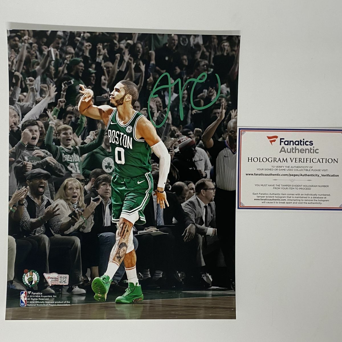 Autographed/Signed JAYSON TATUM Boston Celtics 8x10 Photo Poster painting Fanatics COA Auto #4