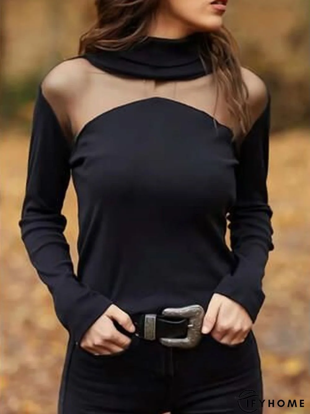 Statement Solid Polyester Cotton Tops | IFYHOME