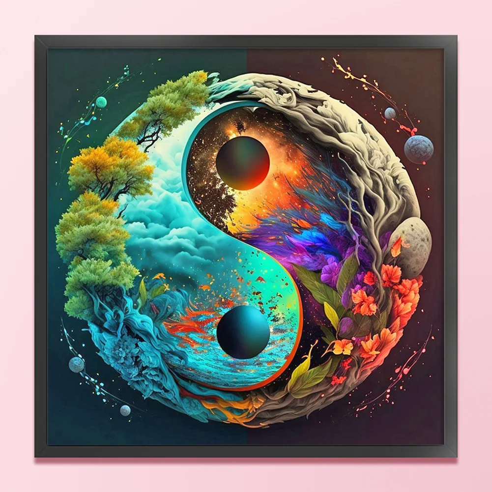 11CT Full Stamped Cross Stitch - Tai Chi(Canvas|40*40CM)