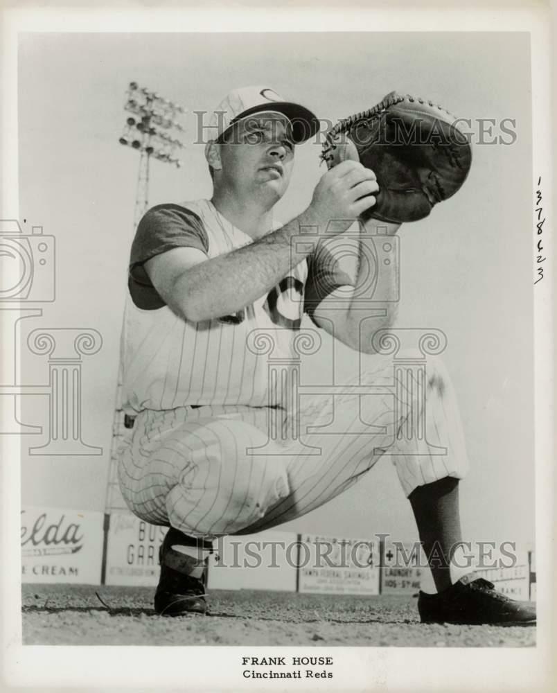 Press Photo Poster painting Baseball player Frank House of the Cincinnati Reds. - kfx13528