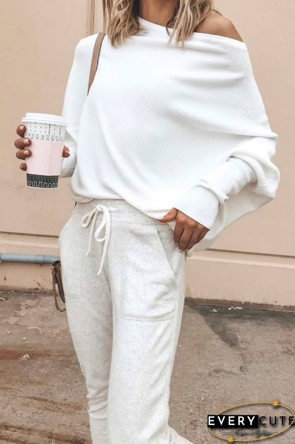 Solid Color Batwing Sleeve T-shirt P14942