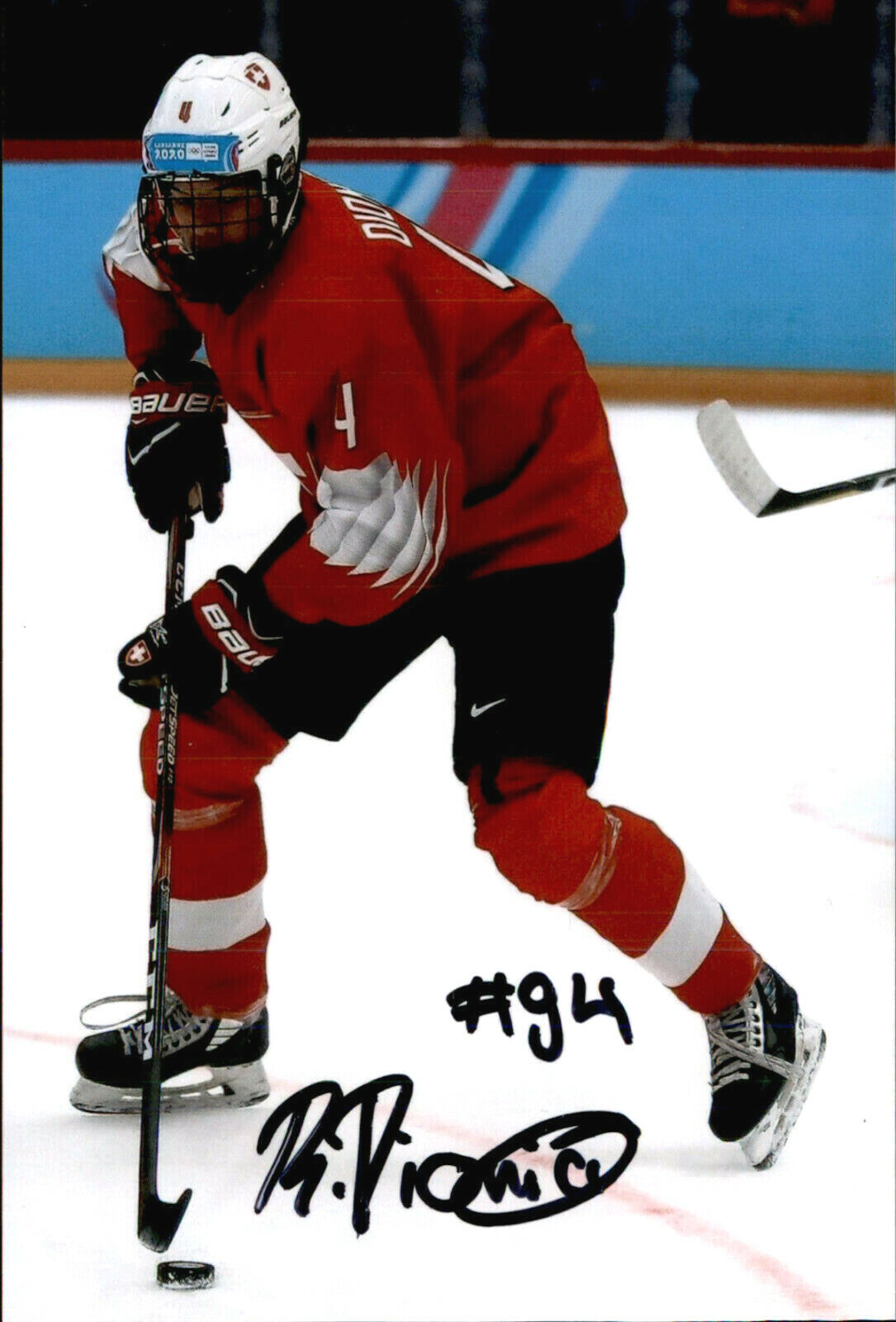 Rodwin Dionicio SIGNED autographed 4x6 Photo Poster painting TEAM SWITZERLAND / NHL DRAFT 2022 2