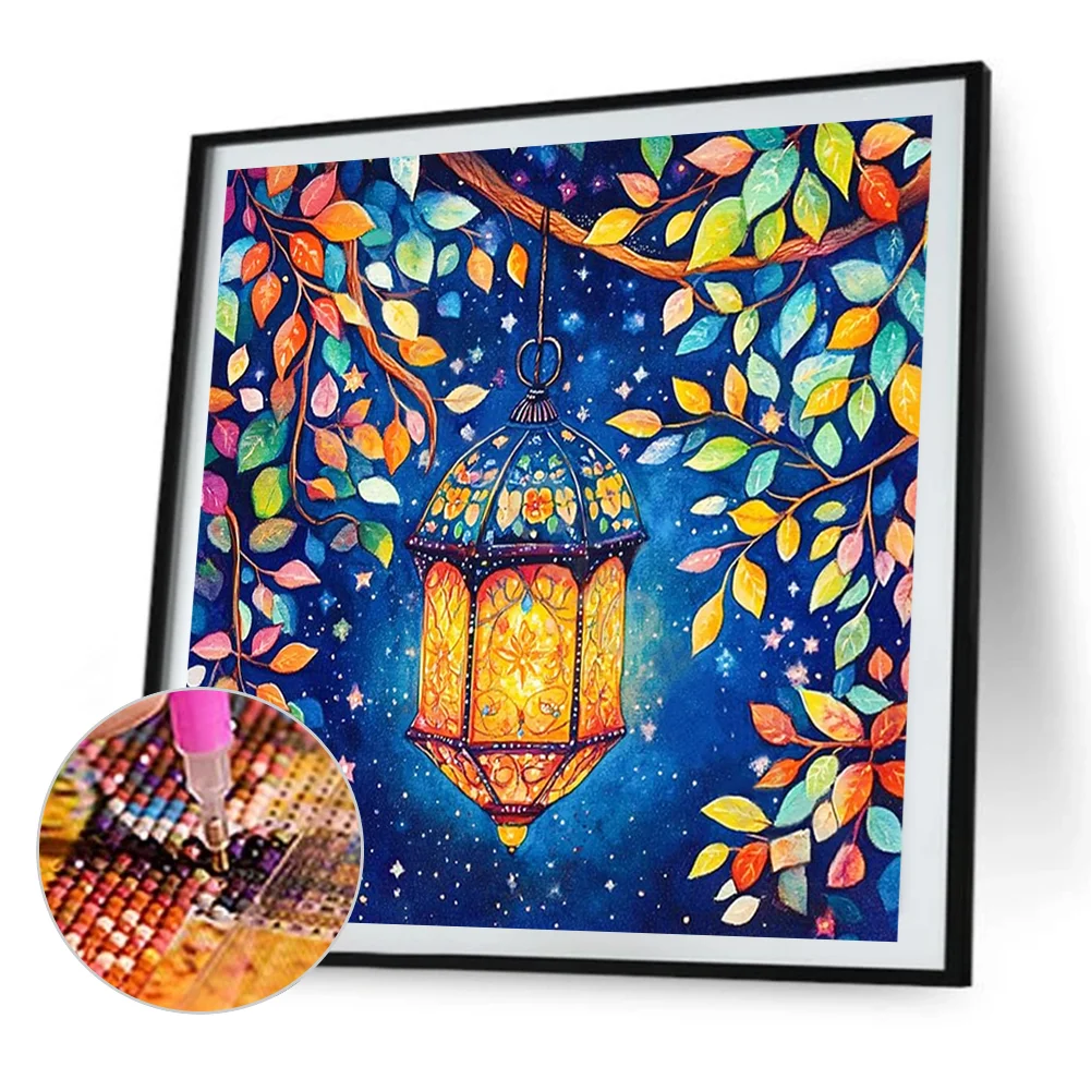 5D DIY Full Round Drill Partial AB Diamond Painting Lamp Kit Art Decor 45x45cm