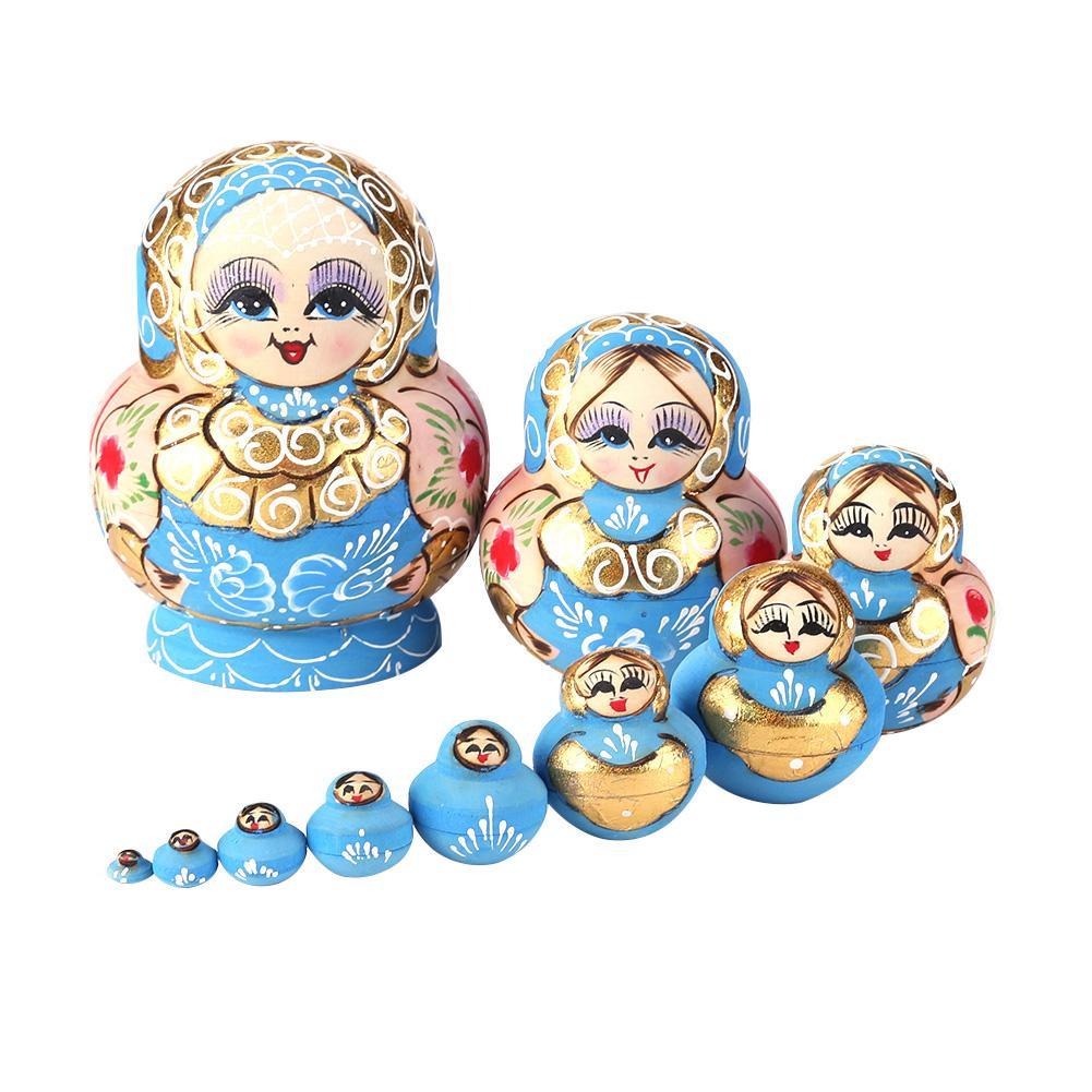 

10pcs Wood Matryoshka Nesting Dolls, 501 Original