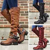 Women's Boots Brown Autumn Boots Retro Knight Boots