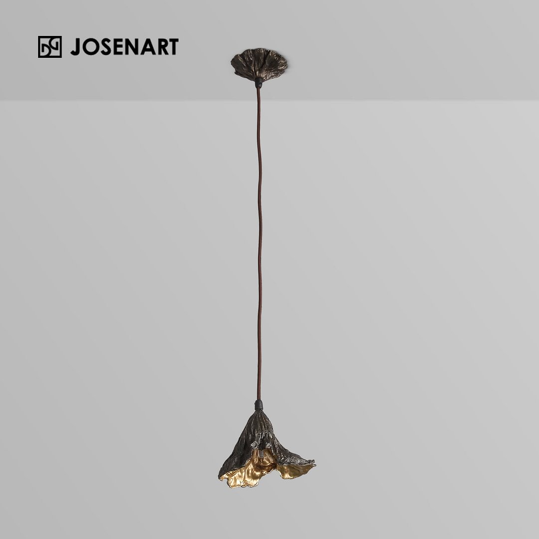 Faded Leaf Shape Bronze Light Suspension  JOSENART Josenart