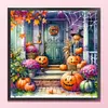 Fall Pumpkin Cottage-11CT Stamped Cross Stitch 50*50cm/19.69*19.69in tapestrymarket