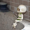 "Until Death Skeleton Fishing" Funny decoration creative gift desktop atmosphere ornaments, Fishing Skull Halloween Ornament