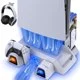 Dinofire PS5 Stand Cooling Fan with AC Adapter, Dual Controllers Charger for PS5 Vertical Stand with PS5 Disc & Digital Editions-White