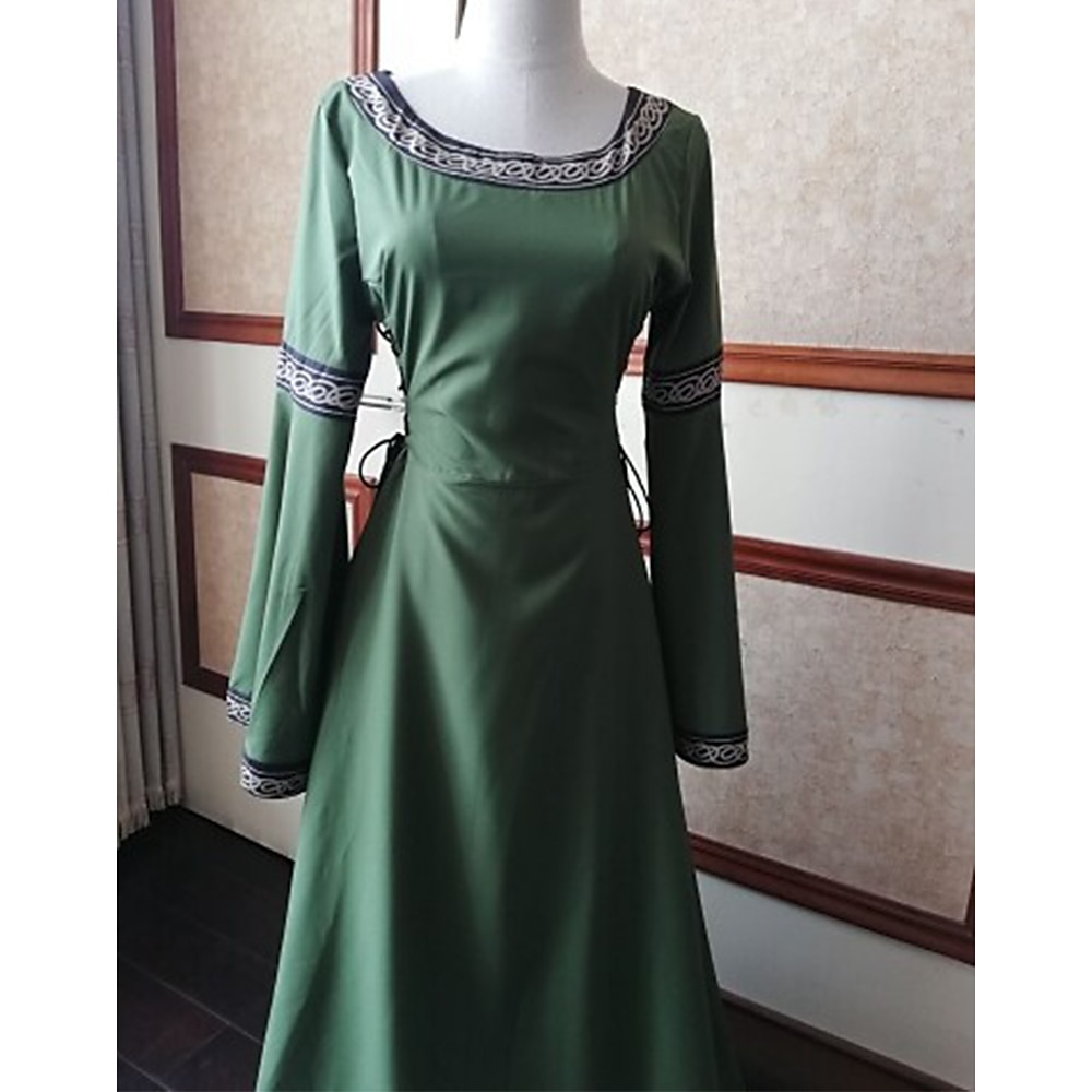 Outlander Plus Size Classic & Timeless Medieval Cocktail Dress Vintage Dress Fall Spring & Summer Prom Dress Female Adults' Costume Vintage Cosplay Round Neck Ankle Length Halloween / Washable / # 2023 - US $42.99 –P8