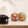 4Pcs Wooden Phoenix DIY Diamond Painting Placemats with Holder for Home Decor