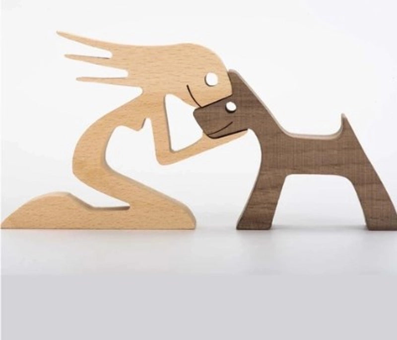 Pastoral Dog Wood Ornaments Artificial Decorations