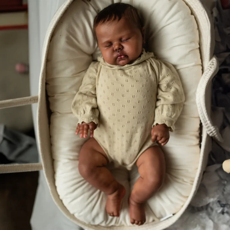  [New] 20" Lifelike African American Handmade Sleeping Reborn Girl Doll Xisona - Reborndollsshop®-Reborndollsshop®