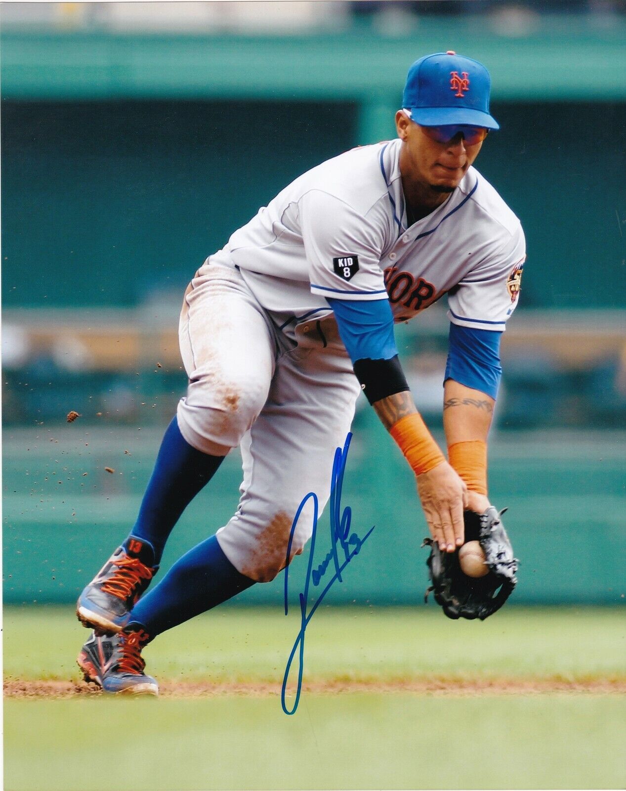 RONNY CEDENO NEW YORK METS ACTION SIGNED 8x10