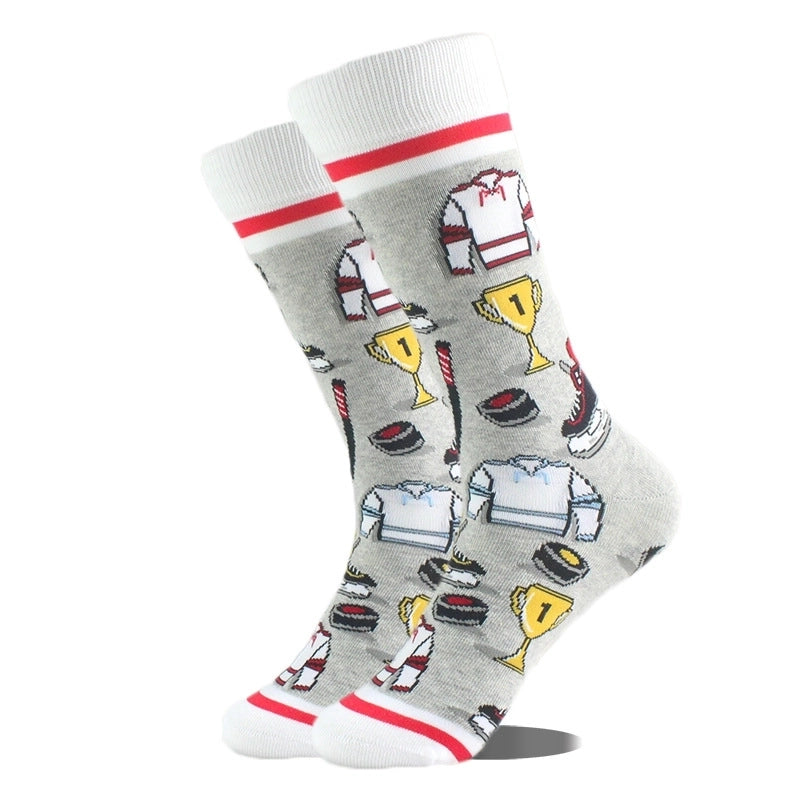Unisex Cute Printing Animal Color Block Cotton Ankle Socks A Pair