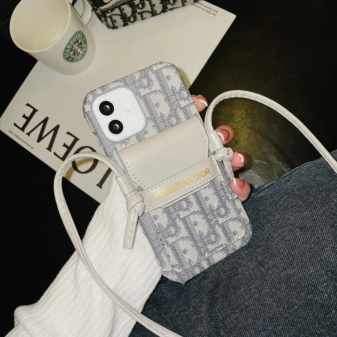 Dior DIY crossbody phone cases for iPhone 15pro 14pus 13promax 12 11pro xsmax xr x 7 8plus
