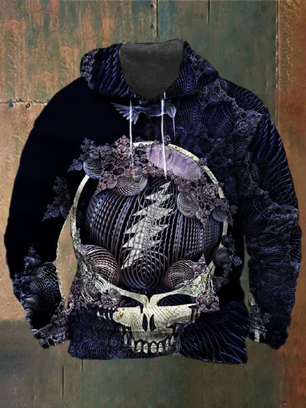 Unisex Skull Print Heavyweight Hoodies
