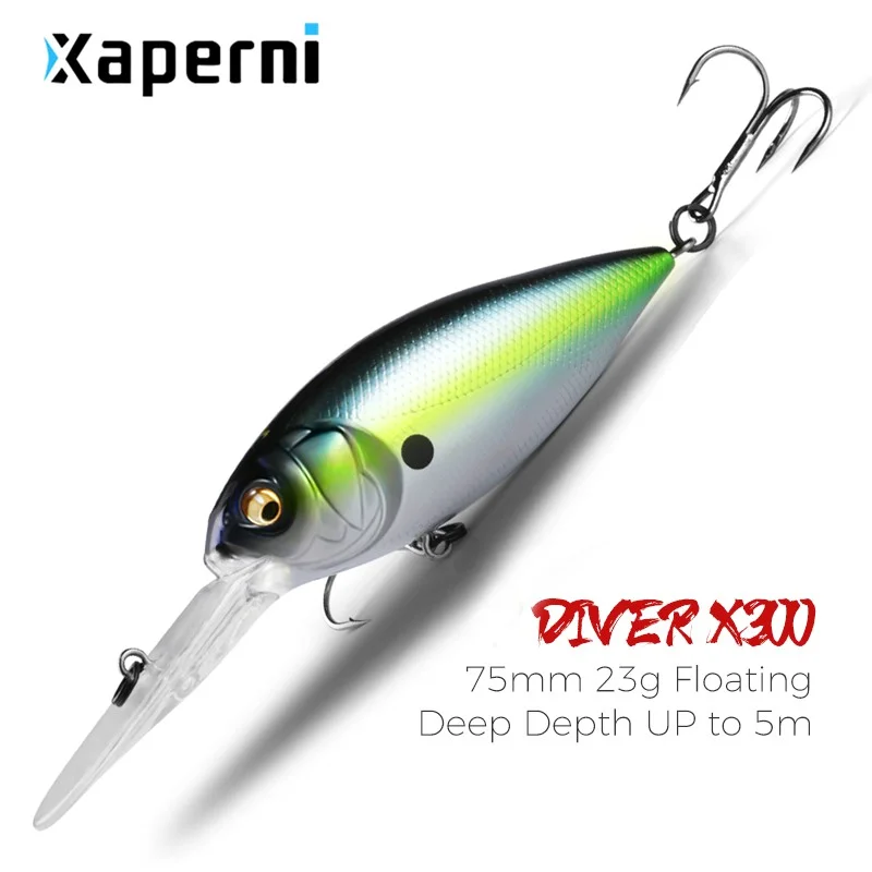 Xaperni 75mm 23g TOP Fishing lures floating crank bait deep diver bait lure High Quality Hard Baits professional Action Wobbler