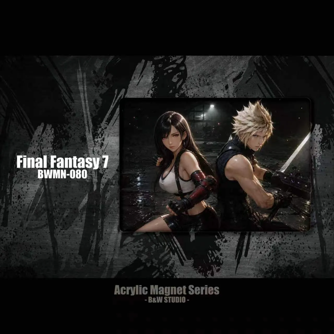 B&W Studio - Acrylic Fridge Magnet Cloud Strife X Tifa Lockhart BWMN-080 Final Fantasy-