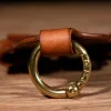 High-Fat Genuine Leather Top Layer Cowhide Brass Hardware Handmade Palm Keychain Bag Pendant Personality