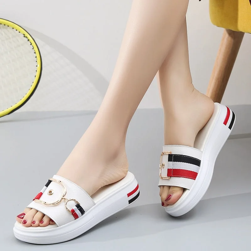 Comemore 2021 Women Slippers Flat Shoes Woman Comfortable Female Sandals Ladies Luxury Home Platform Slides Flip Flops Summer 40