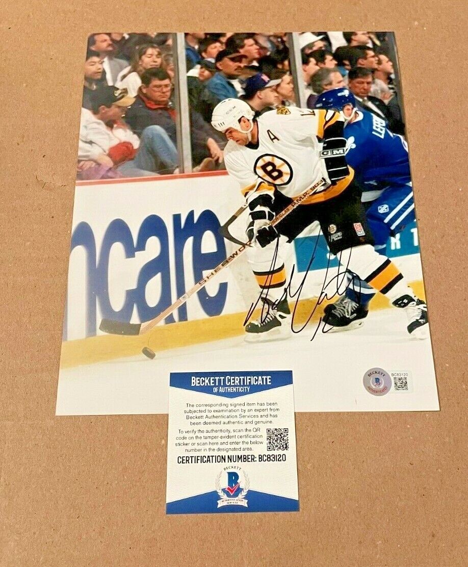 ADAM OATES SIGNED BOSTON BRUINS 8X10 Photo Poster painting BECKETT CERTIFIED BAS