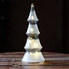 Table Top Christmas Trees Lamp LED Lighted Glass Christmas Trees Night Light Battery Operated for Centerpieces Window Tabletop Mantel