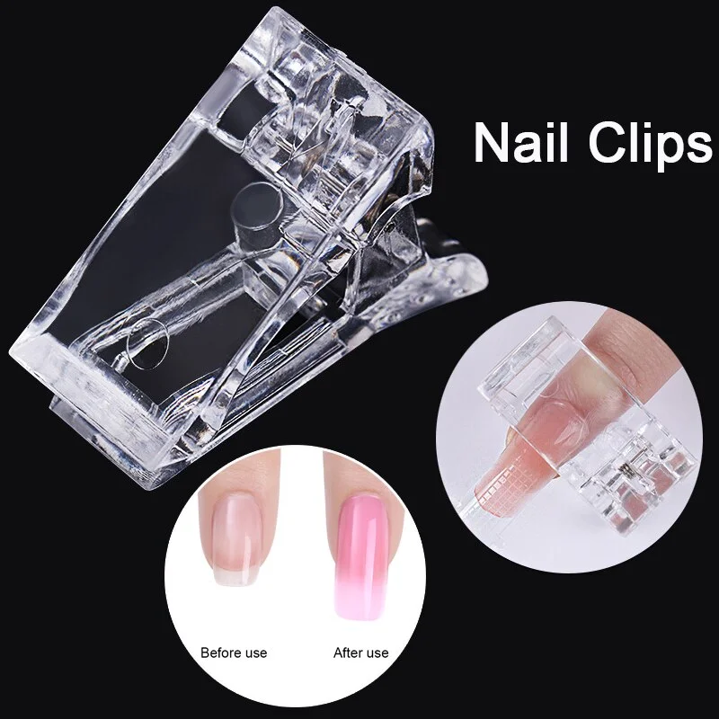 5Pcs/lot Nail Tips Clips Transparent Poly Nails Gel Quick Building Nail Tips Clips FingerNails Extended Mold Nail Clips Manicure-Nail Inspo