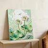 DIY Pearl Painting Green Lotus for Home Decor with Frame(30x40cm)