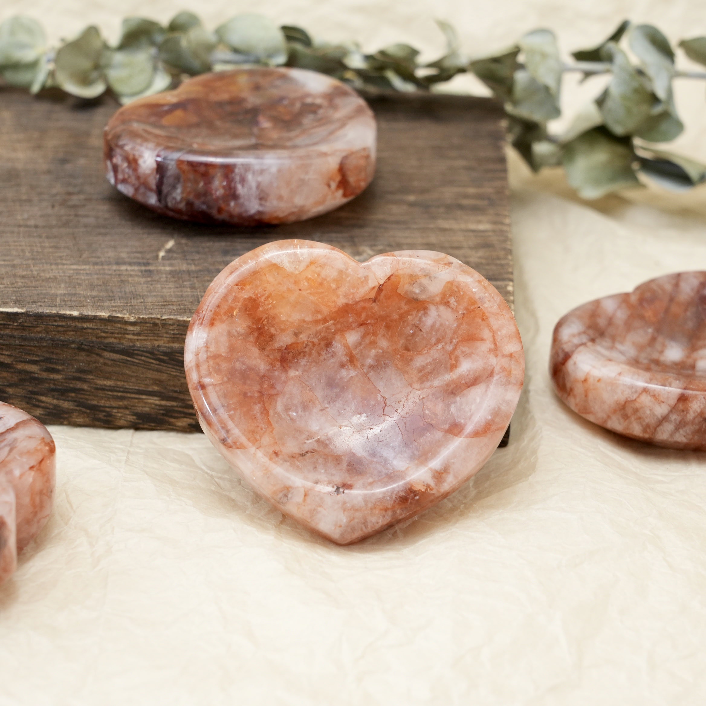 Red Fire Quartz Hematoid Heart Worrry Stone