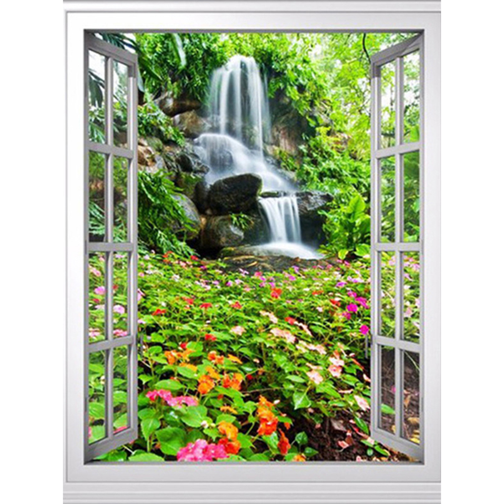 

30*40CM - Round Drill Diamond Painting - Window Scene, 501 Original