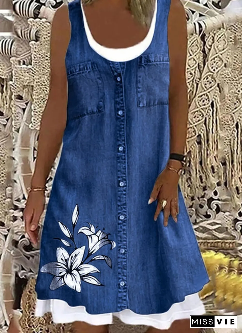 New Fashion Flower Womens Dress Summer Plus Size Comfortable XS-5XL