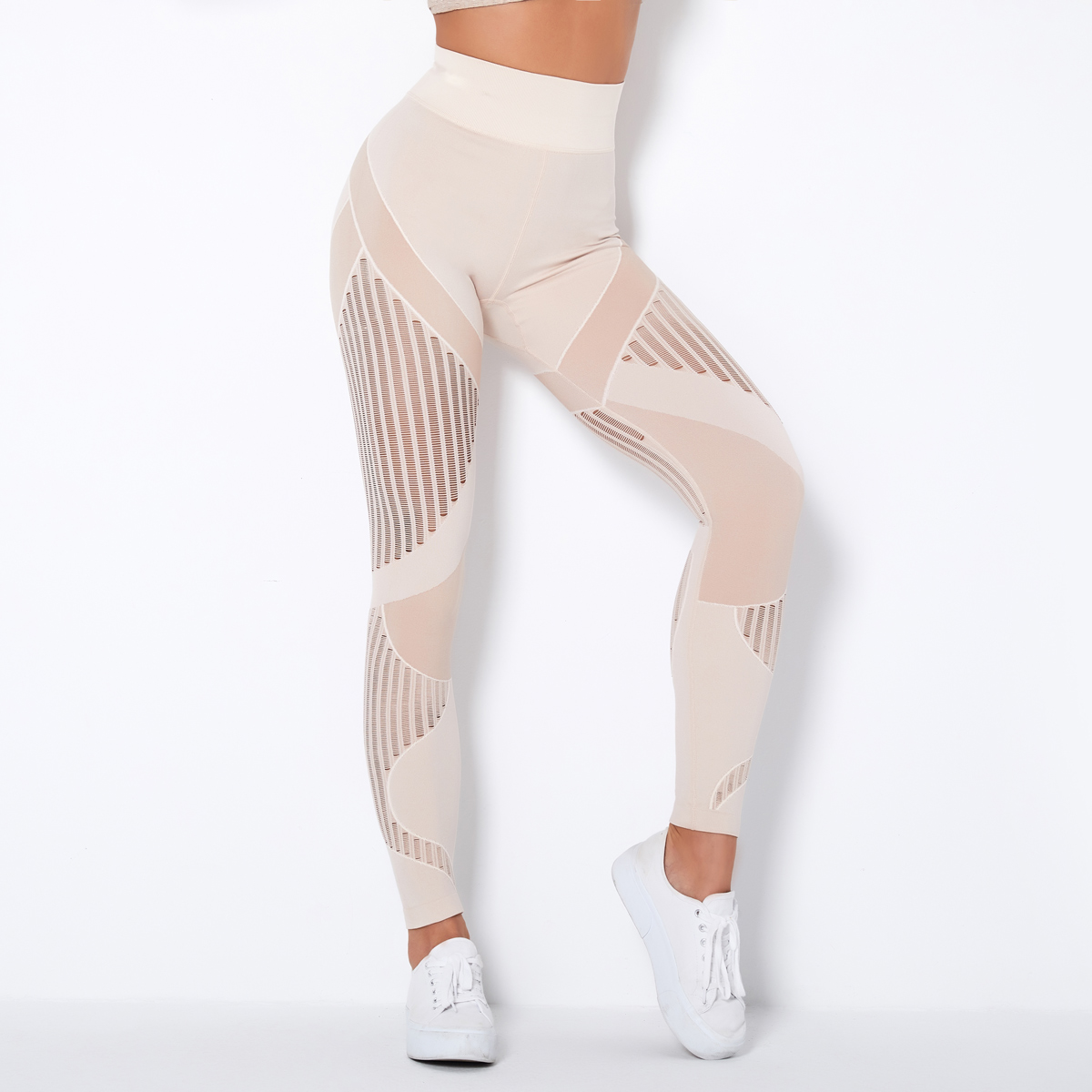 ribbed white leggings 