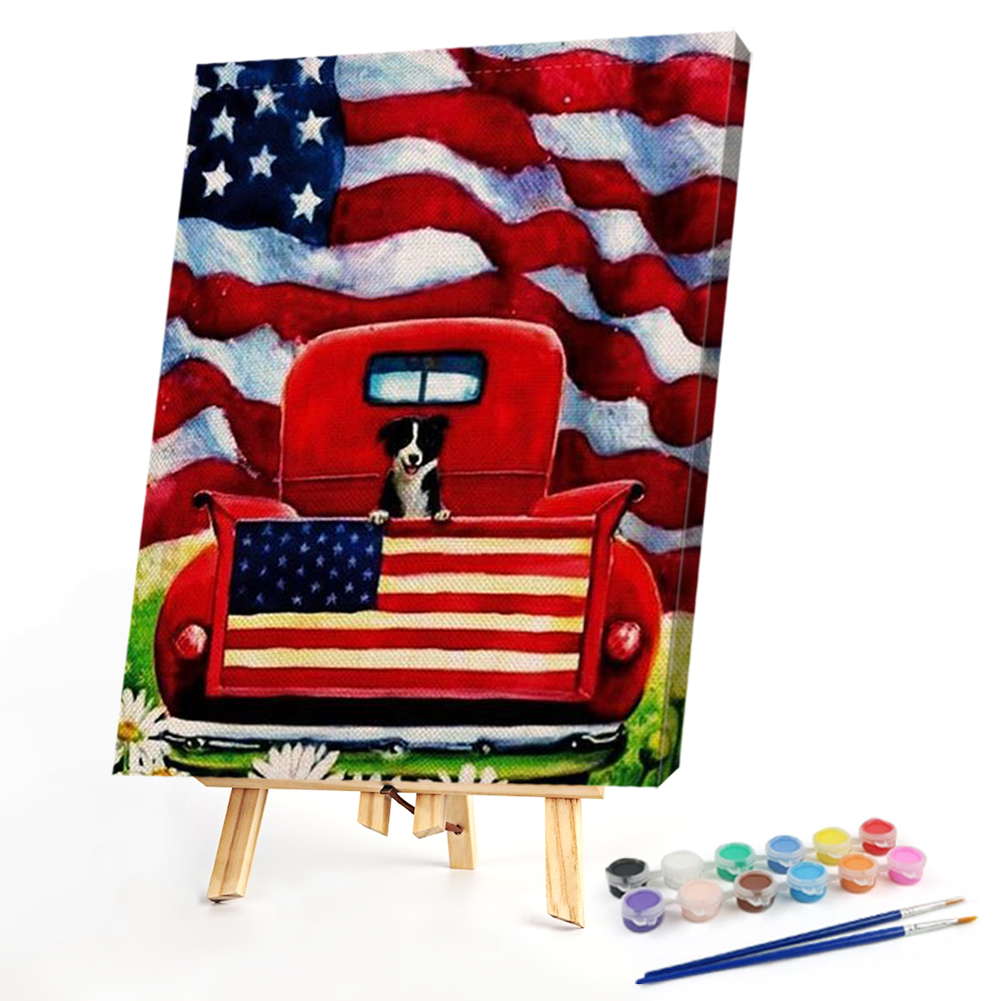 

30*40CM - Paint By Numbers - National Flag Car, 501 Original
