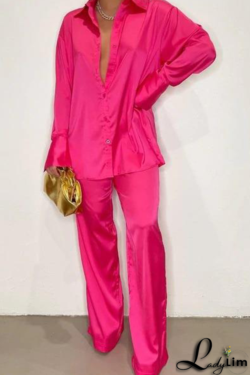 Coffee Casual Solid Patchwork Turndown Collar Long Sleeve Two Pieces