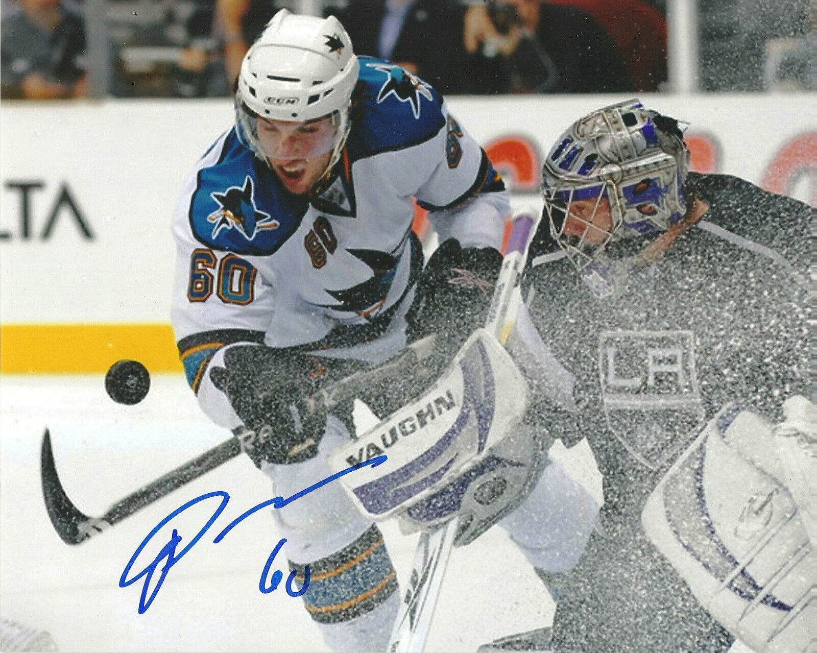 JASON DEMERS SAN JOSE SHARKS SIGNED STANLEY 8X10 Photo Poster painting 2