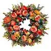 Peony Pumpkin Wreath Decorative Door Garland for Harvest Festival Decor (40CM)