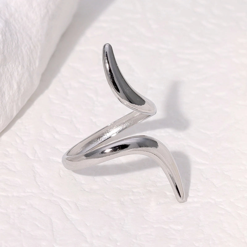 304 Stainless Steel 18K Gold Plated Minimalist Plating Geometric Open Rings