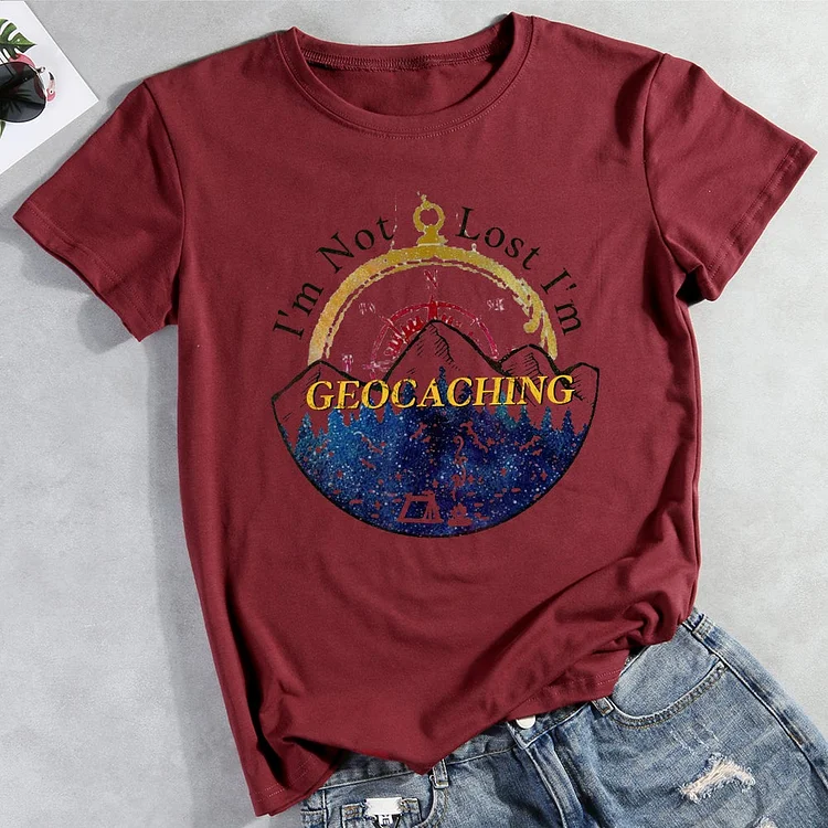I'm Not Lost I'm Geocaching  Mountain T-Shirt-012989-Annaletters