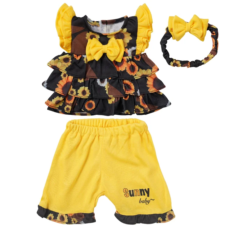 [Suitable for 17-22'' Dolls] Babeside Reborn Baby Bright Yellow Sunflower Set 3-pcs Accessories