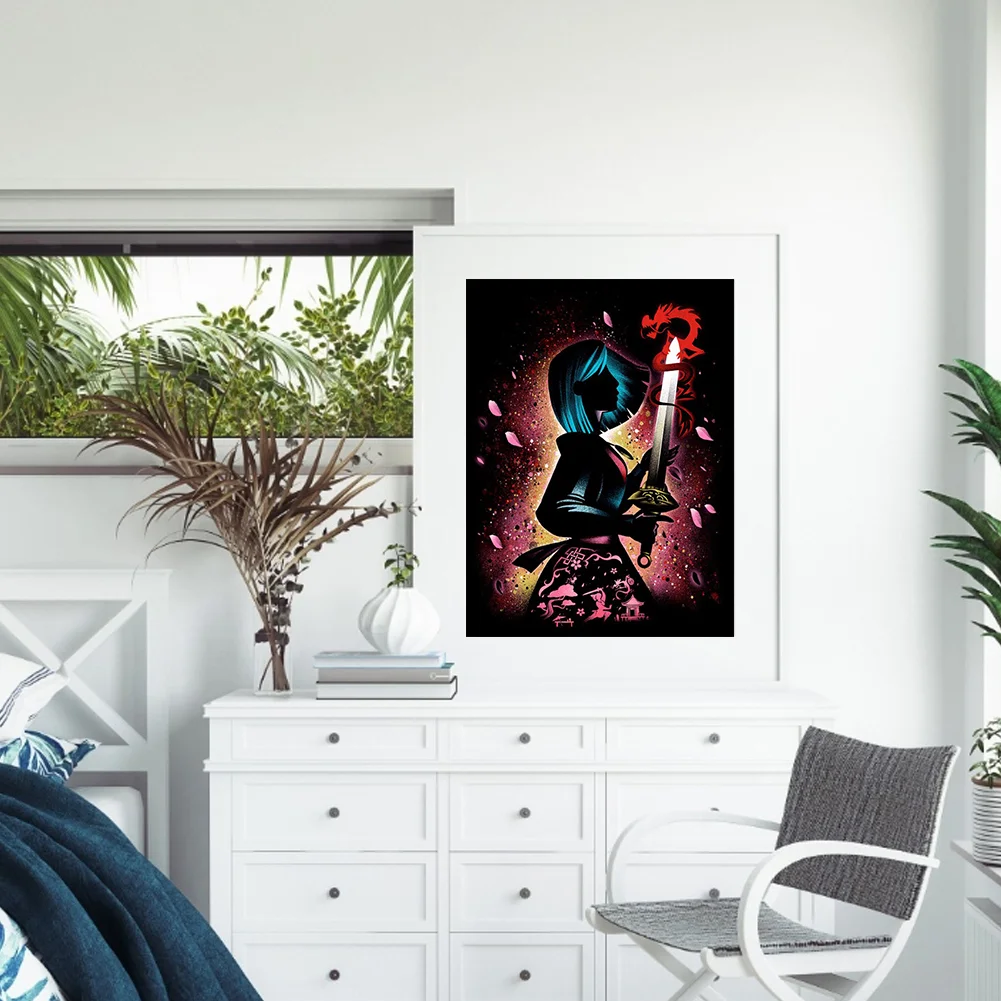 11CT Full Stamped Cross Stitch - Silhouette Series(Canvas|40*51cm)