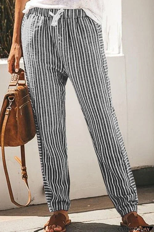 Casual Loose Lace Up Pants