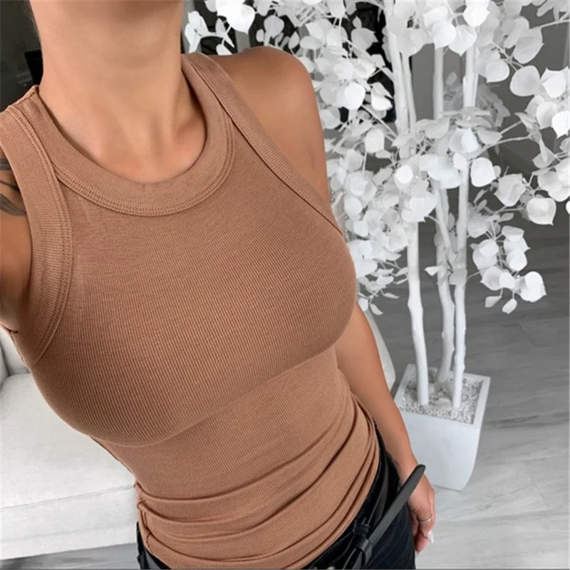 Brownm Brownm Women's Sexy Multi-Color Scarf Small Vest Women's Tight Women's T-Shirt Polyester Polyester Fiber